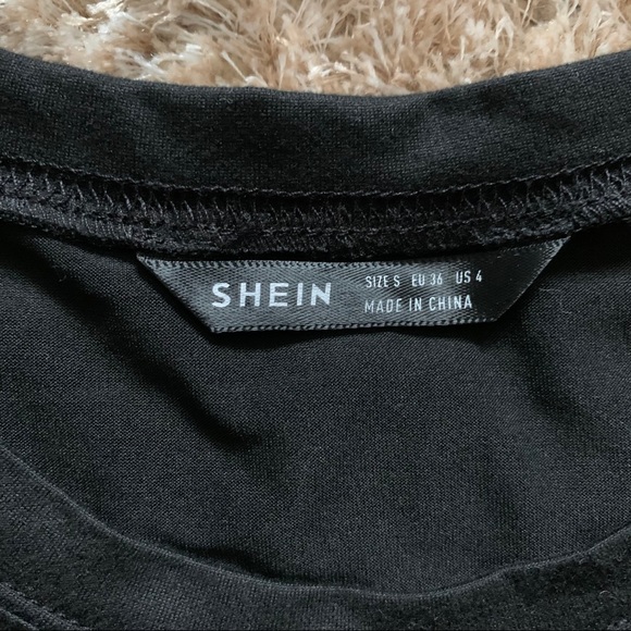 Black and Gold Tied Hem Crop Top & Leggings Set - Picture 5 of 6